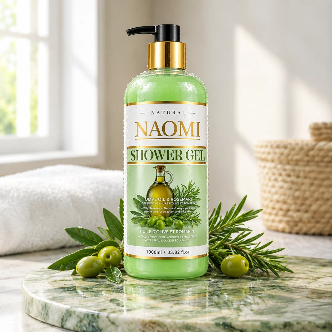 Naomi Gel Douche – Huile d'Olive & Romarin 1000ml